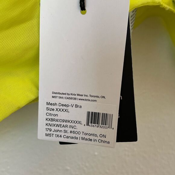 Knix Your Mesh Deep V Bralette in Citron size XXXXL - Picture 5 of 6